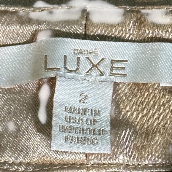 Cache Luxe  Money Rich Elegant Champagne Shimmer Bootcut Pants Sz 2 - Picture 2 of 9